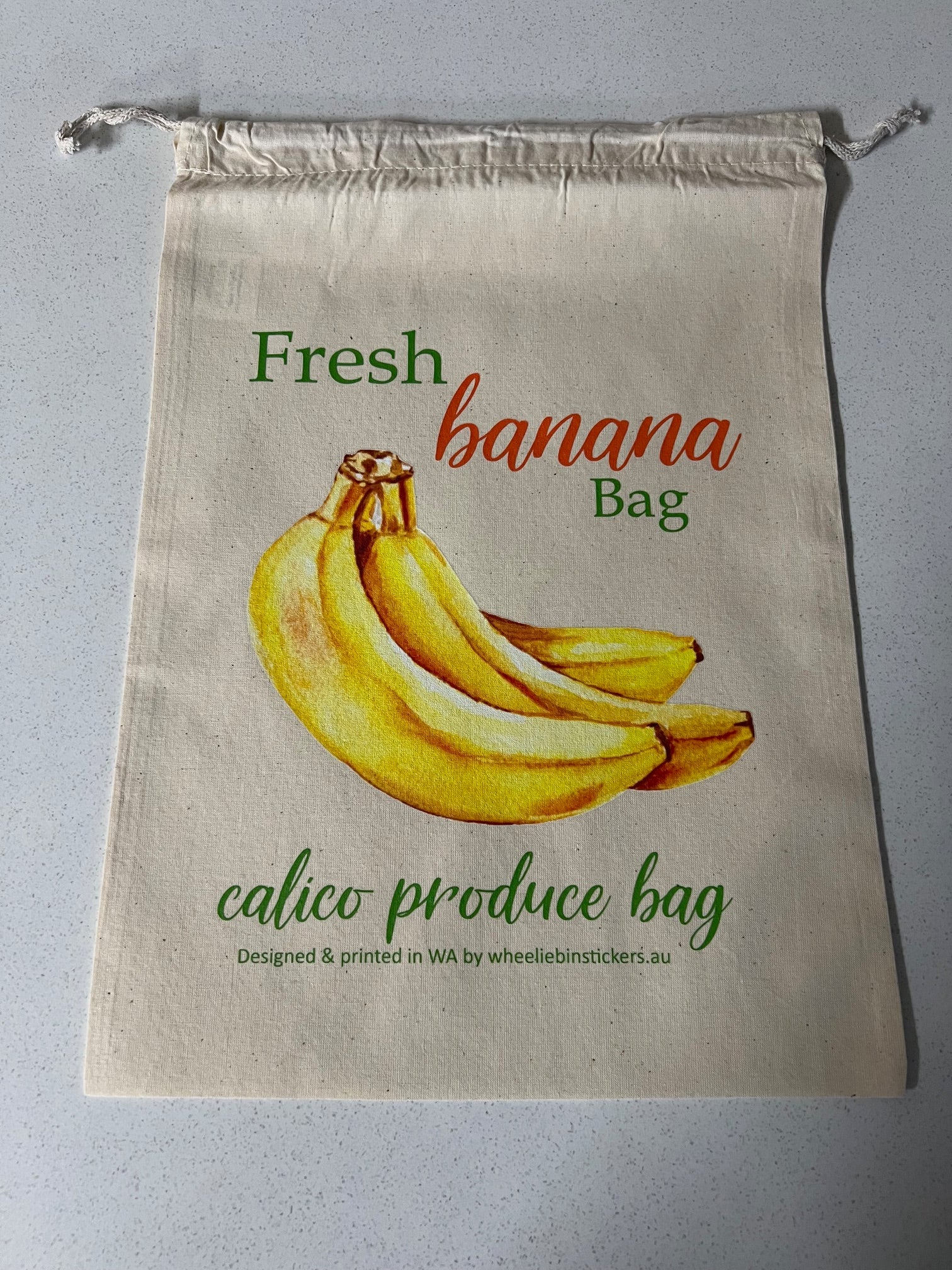 Fruit and vegetable drawstring calico bag