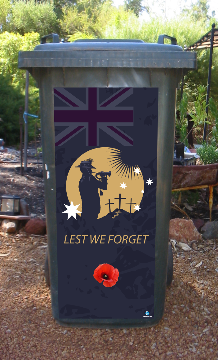 Soldier bugle wheelie bin sticker