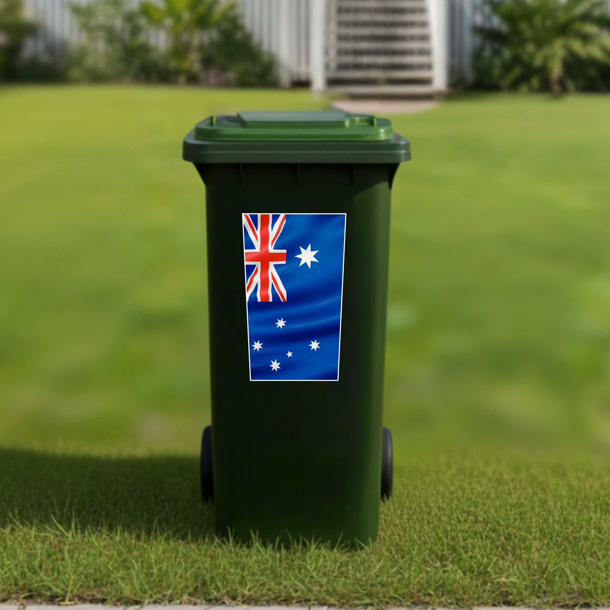 Australian flying flag wheelie bin sticker