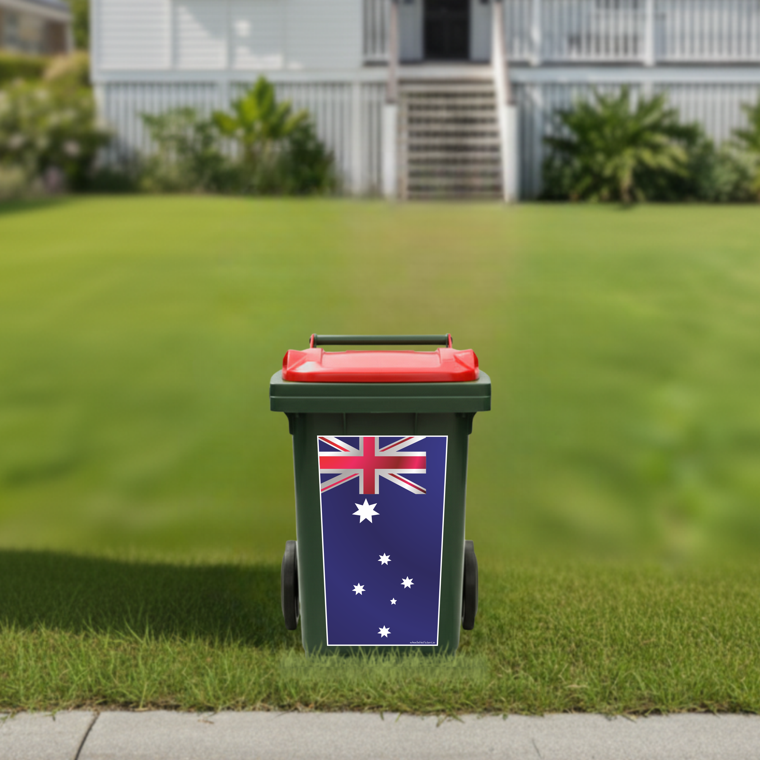Australian flag wheelie bin sticker