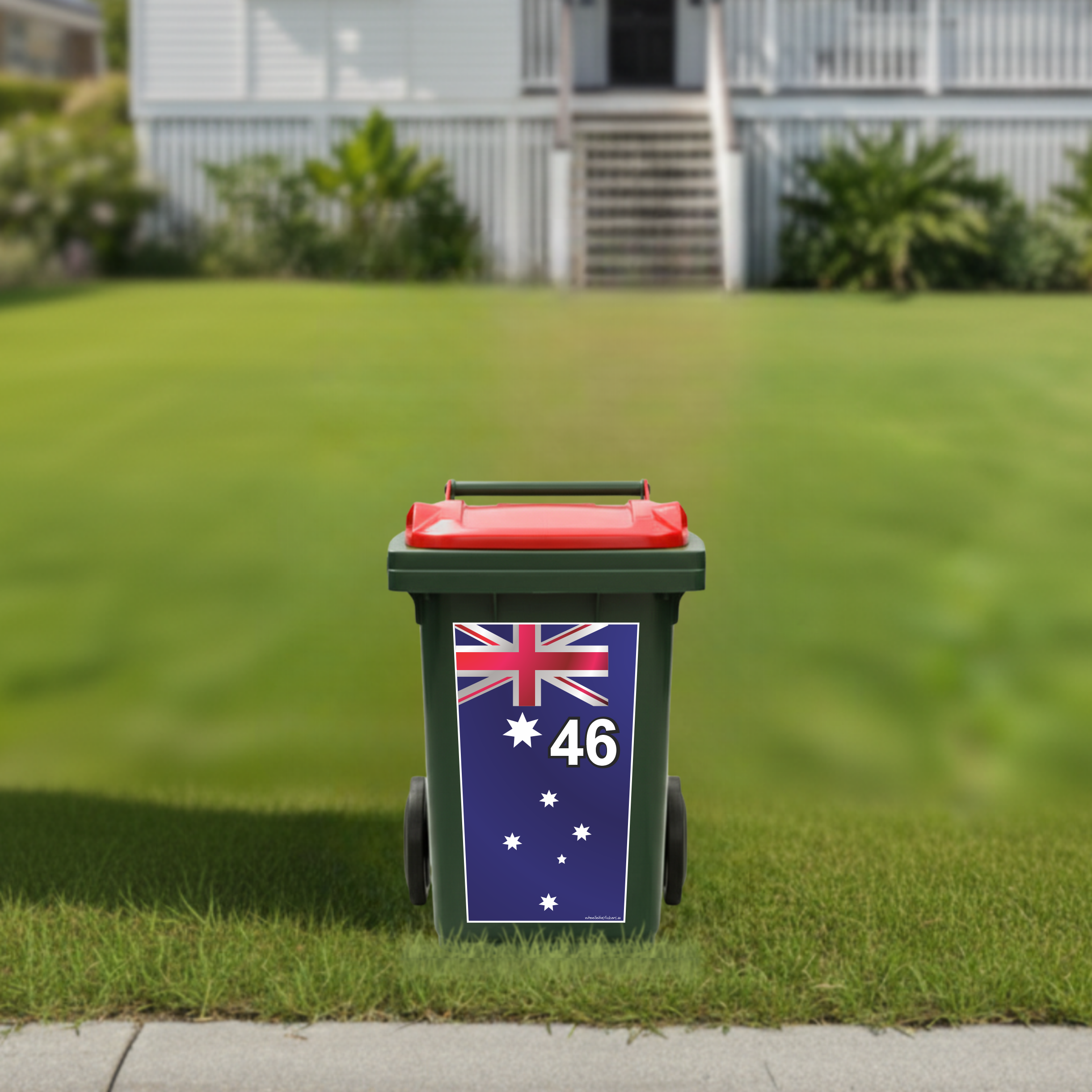 Australian flag wheelie bin sticker