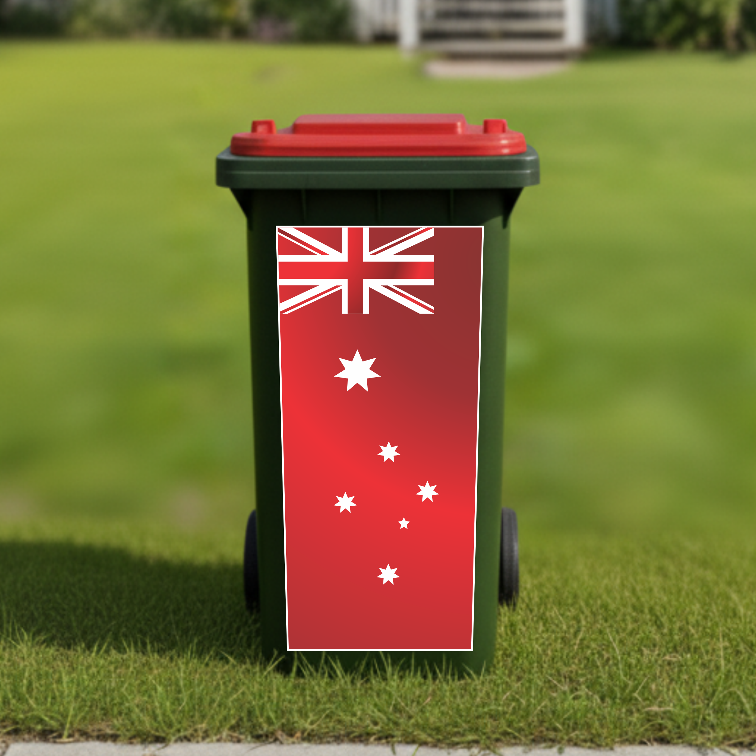 Australian red ensign flag wheelie bin sticker