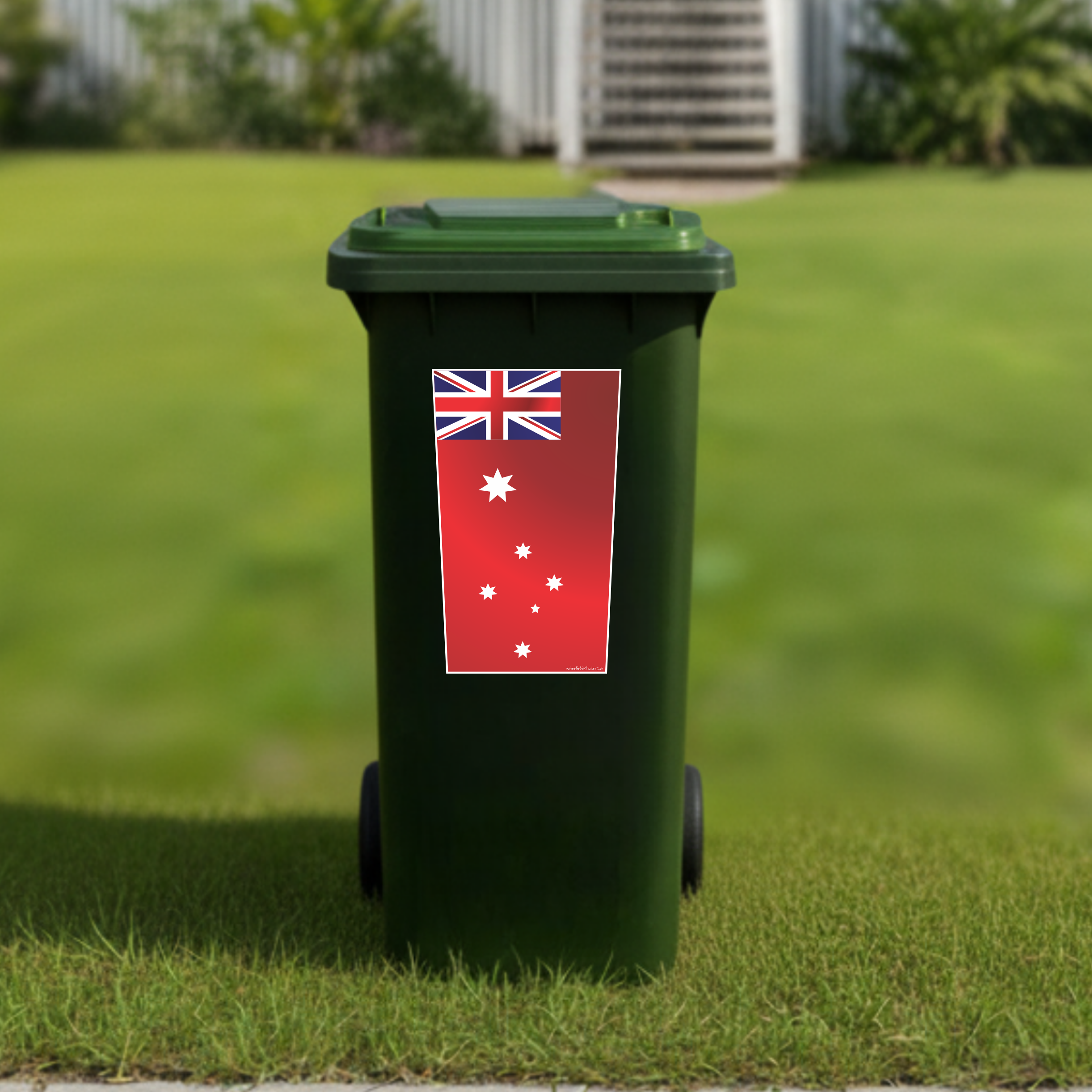 Australiana red ensign flag wheelie bin sticker