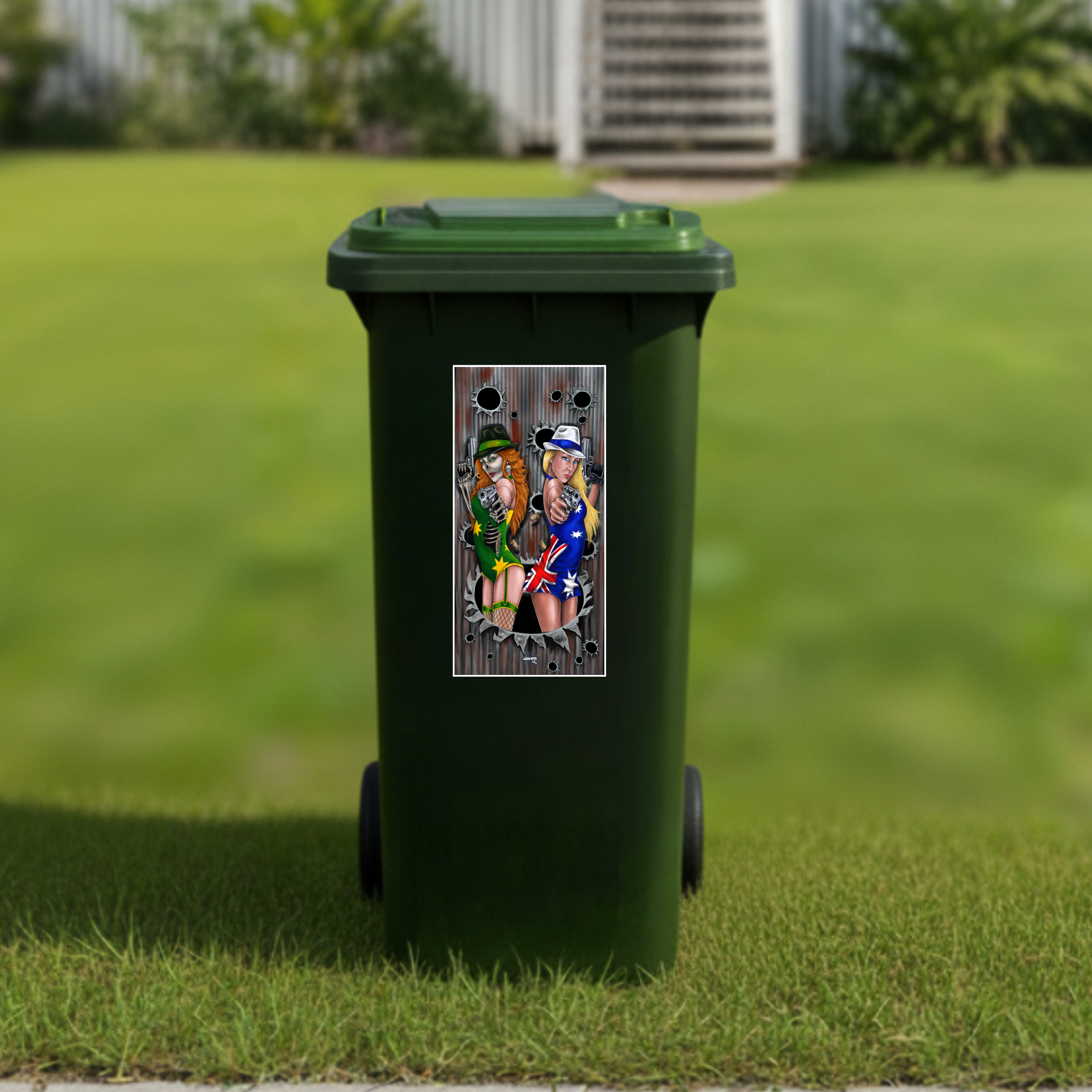 Aussie girls wheelie bin sticker