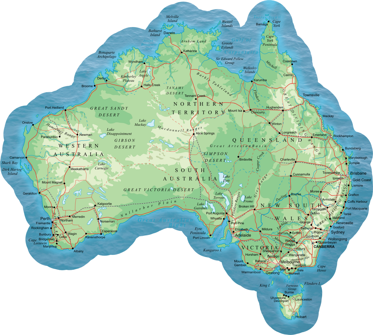 Map of Australia for caravans