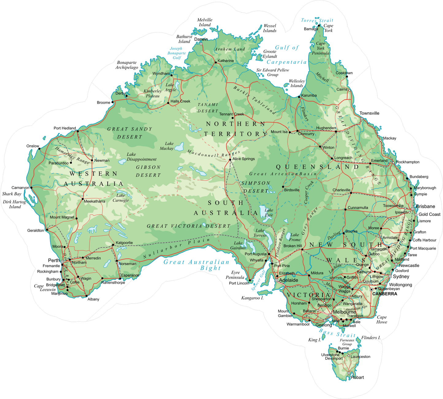 Map of Australia for caravans