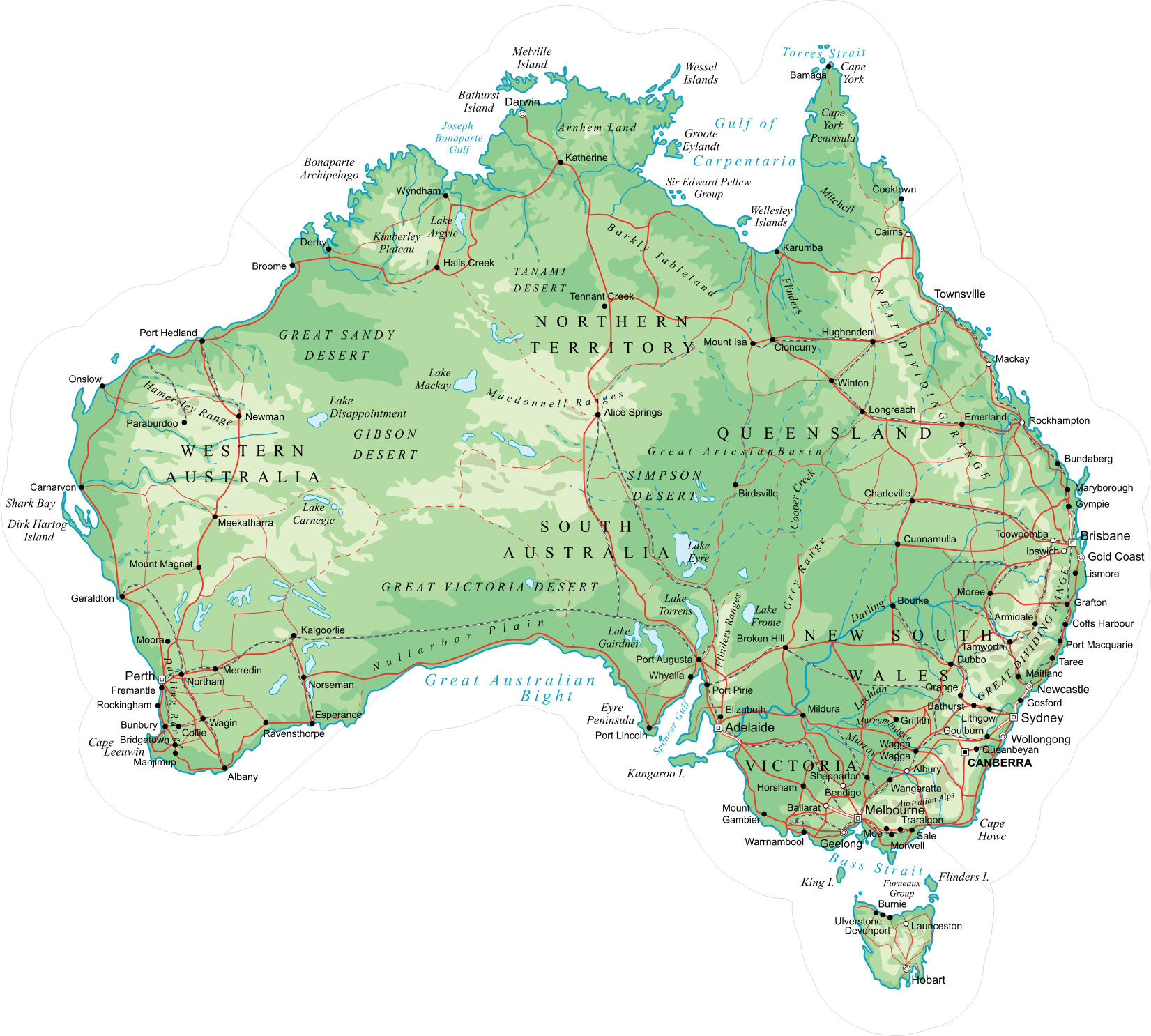 Map of Australia for caravans