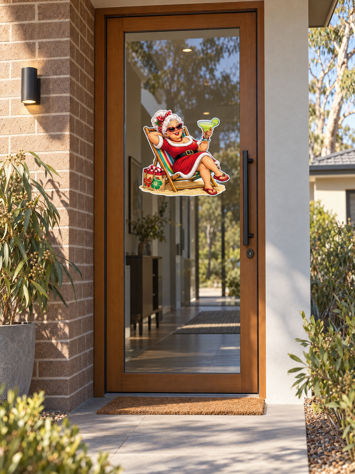 Aussie Mrs Santa with a margarita sticker