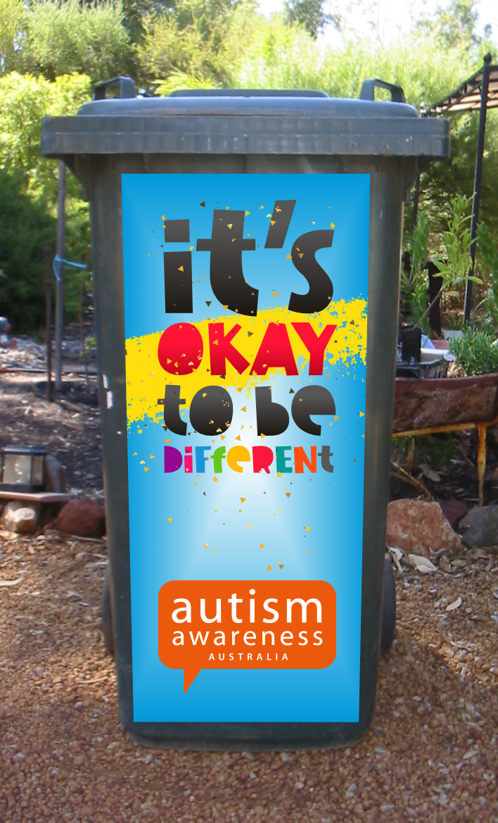 Austism its ok to be different wheelie bin sticker