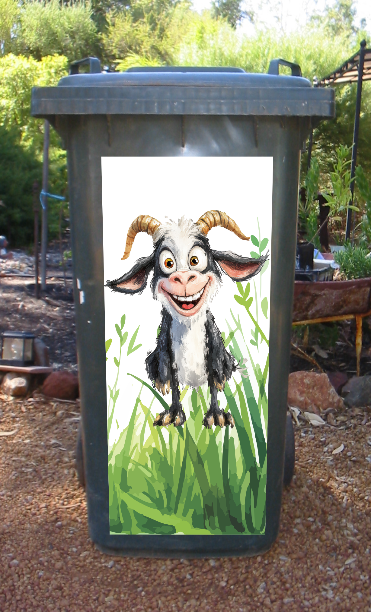 Baby goat wheelie bin sticker