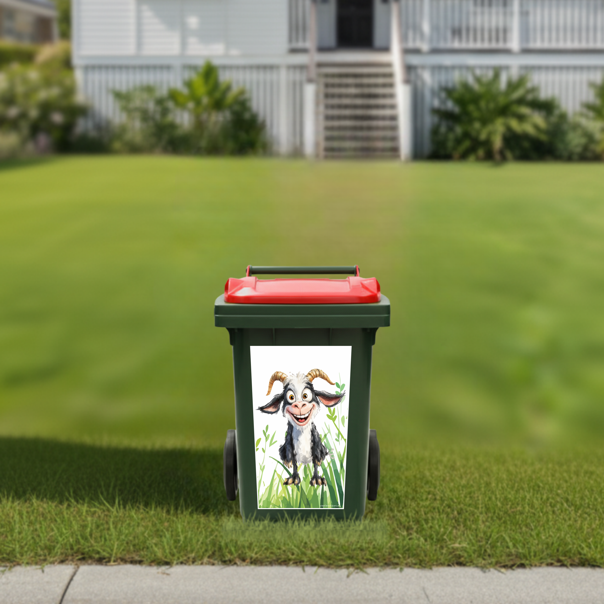 Baby goat wheelie bin sticker