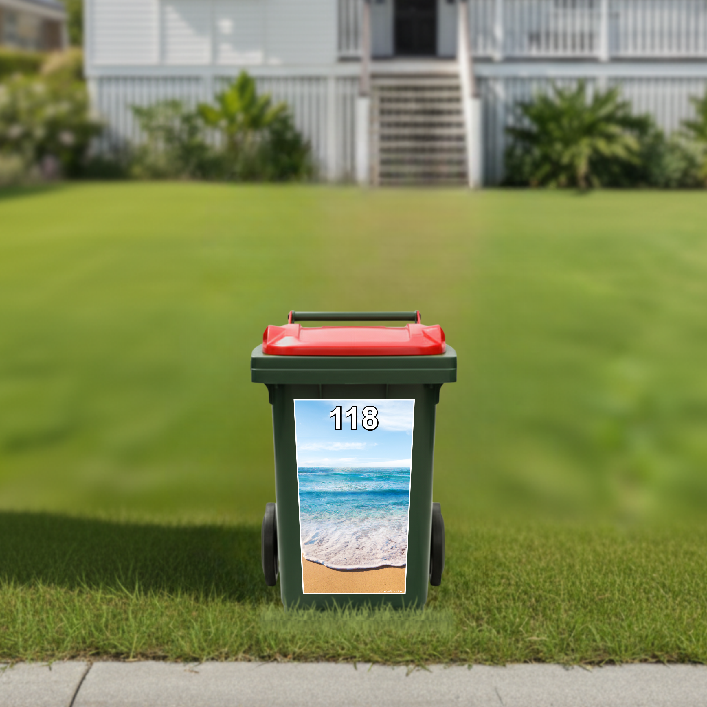 Beach wheelie bin sticker