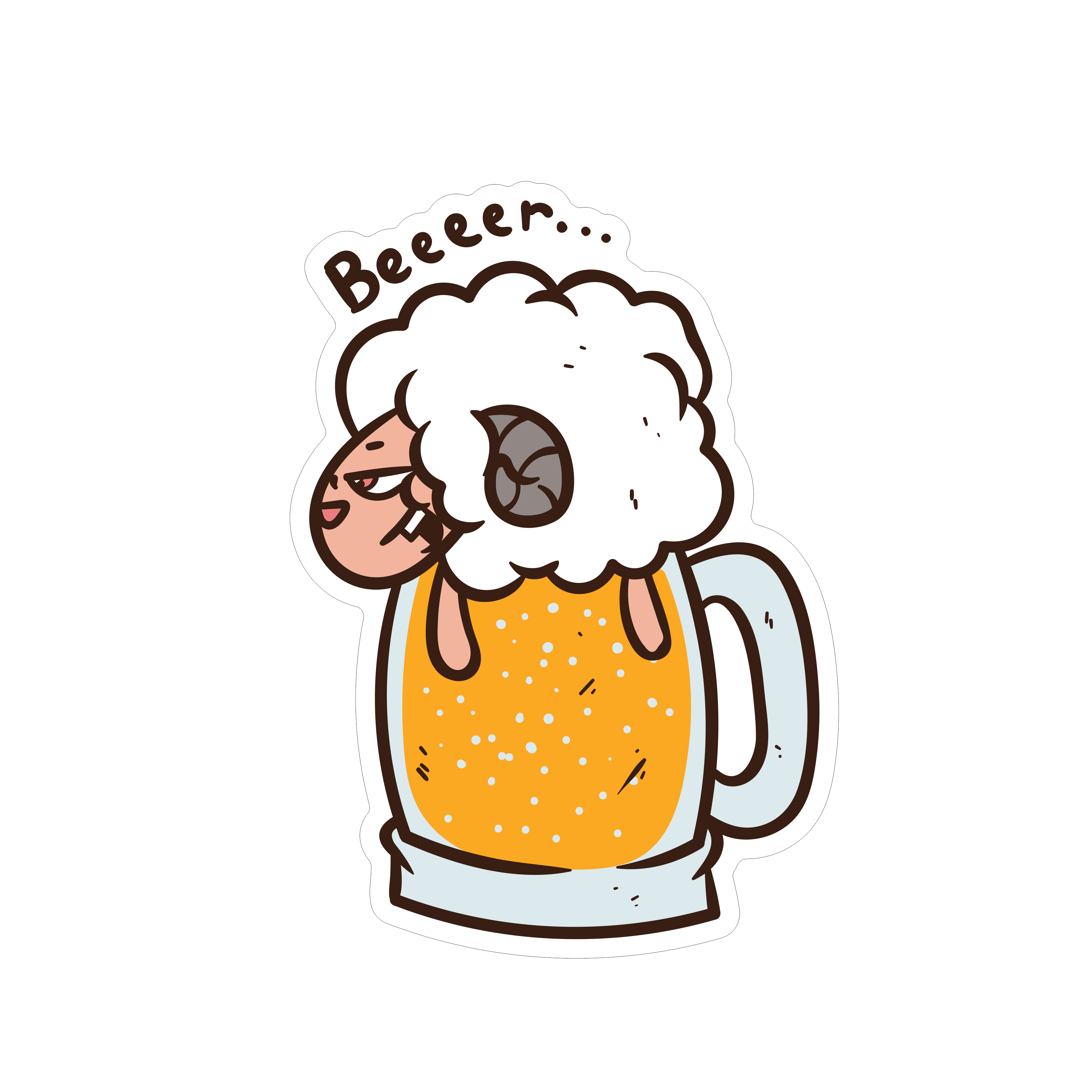 Beeeer… Sheep Sticker | Funny Beer Lover Vinyl Sticker | Ute, Fridge & Esky Decal