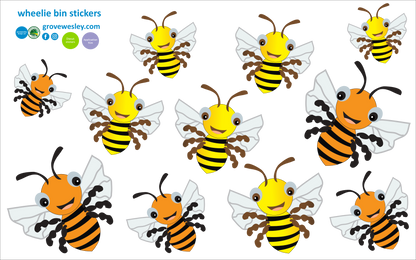  Bees stickers for wheelie bins