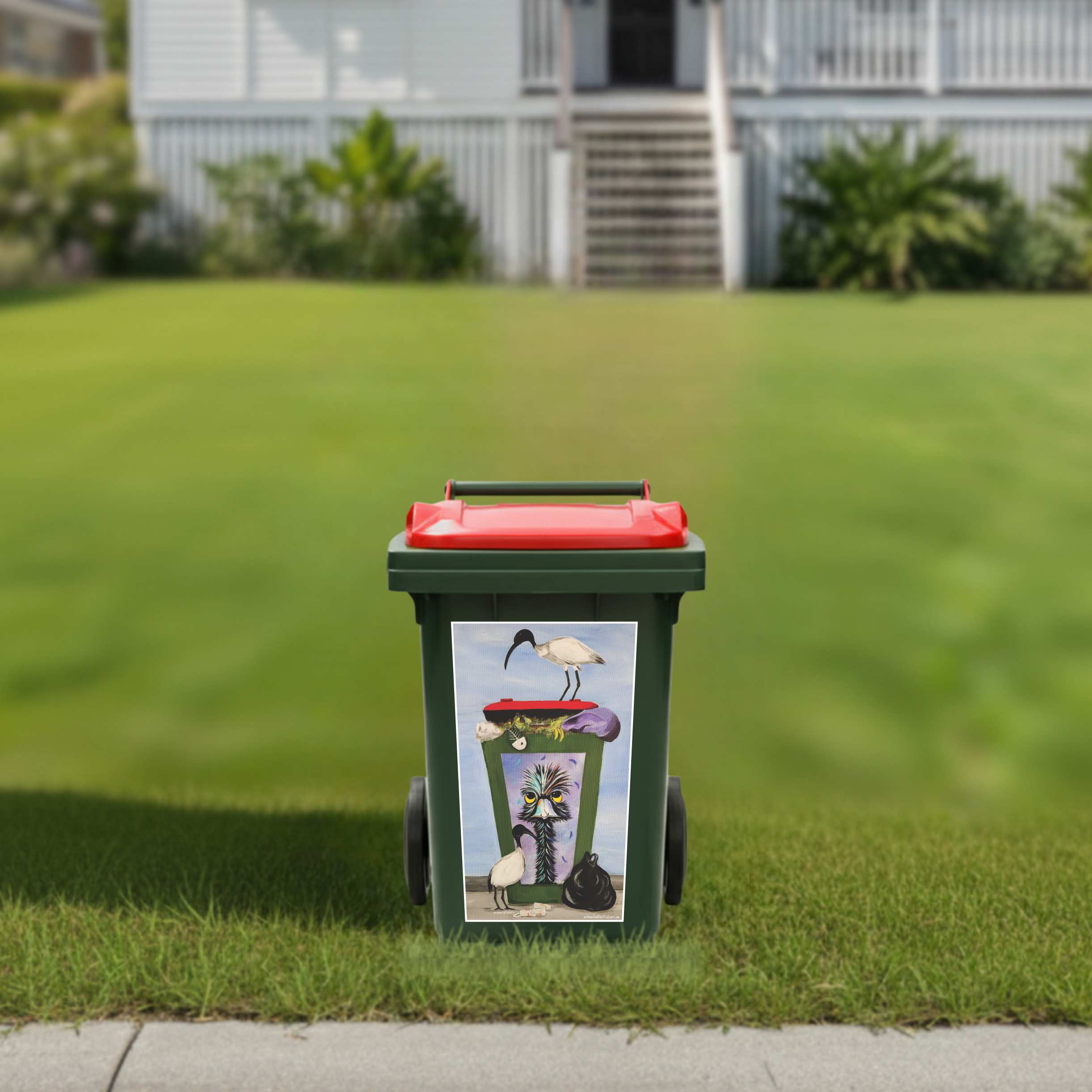Bin chickens wheelie bin sticker