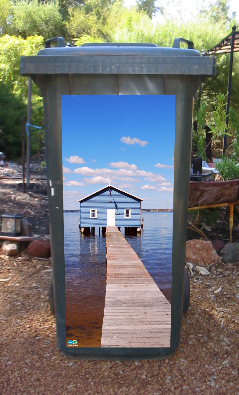 Boat shed wheelie bin sticker
