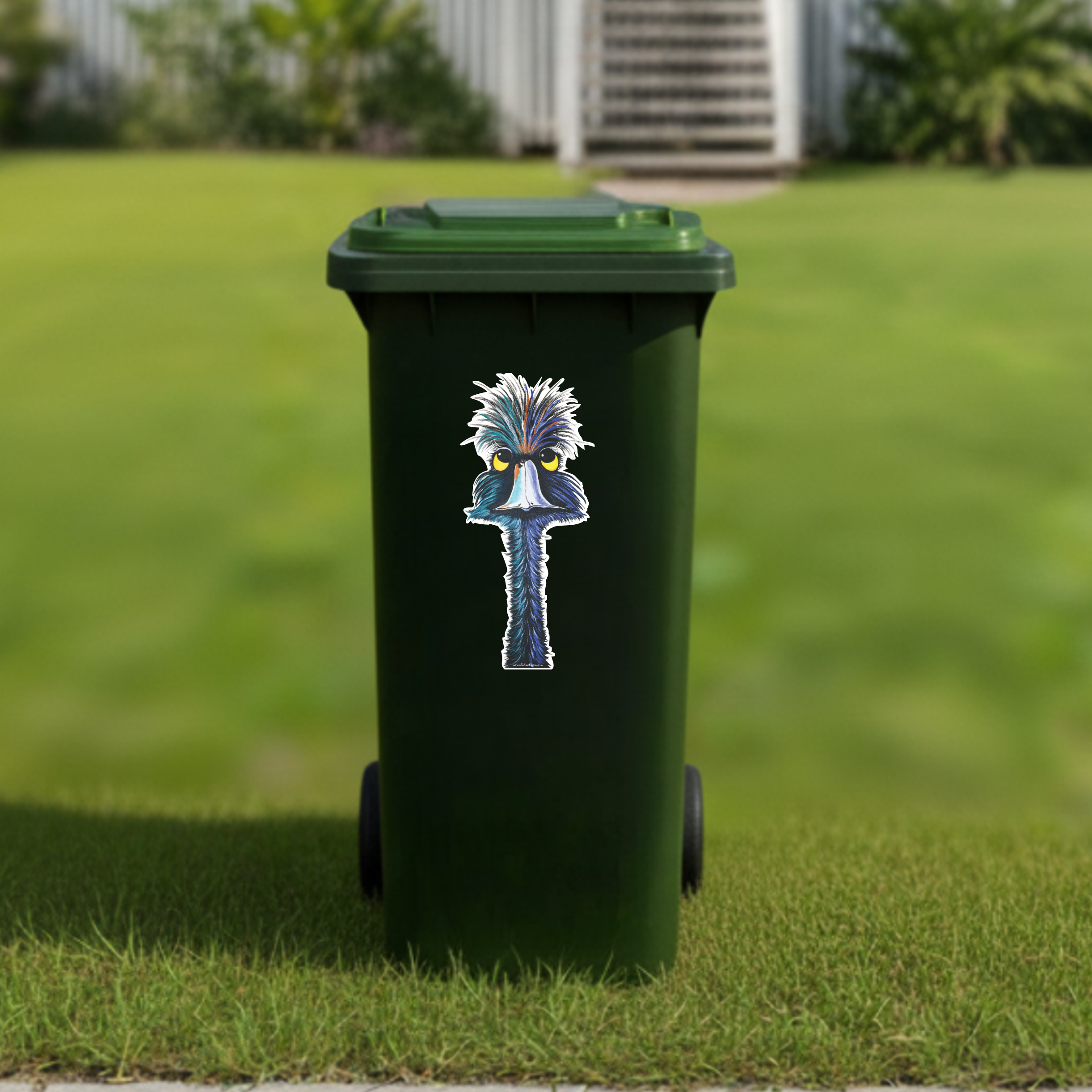 Bo ho emu wheelie bin sticker