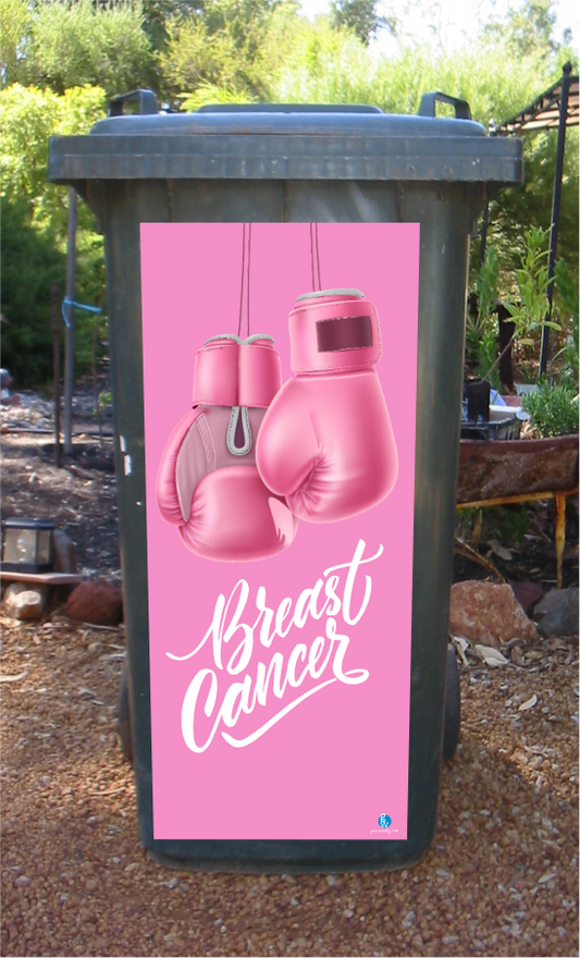 Lets fight breast cancer wheelie bin sticker