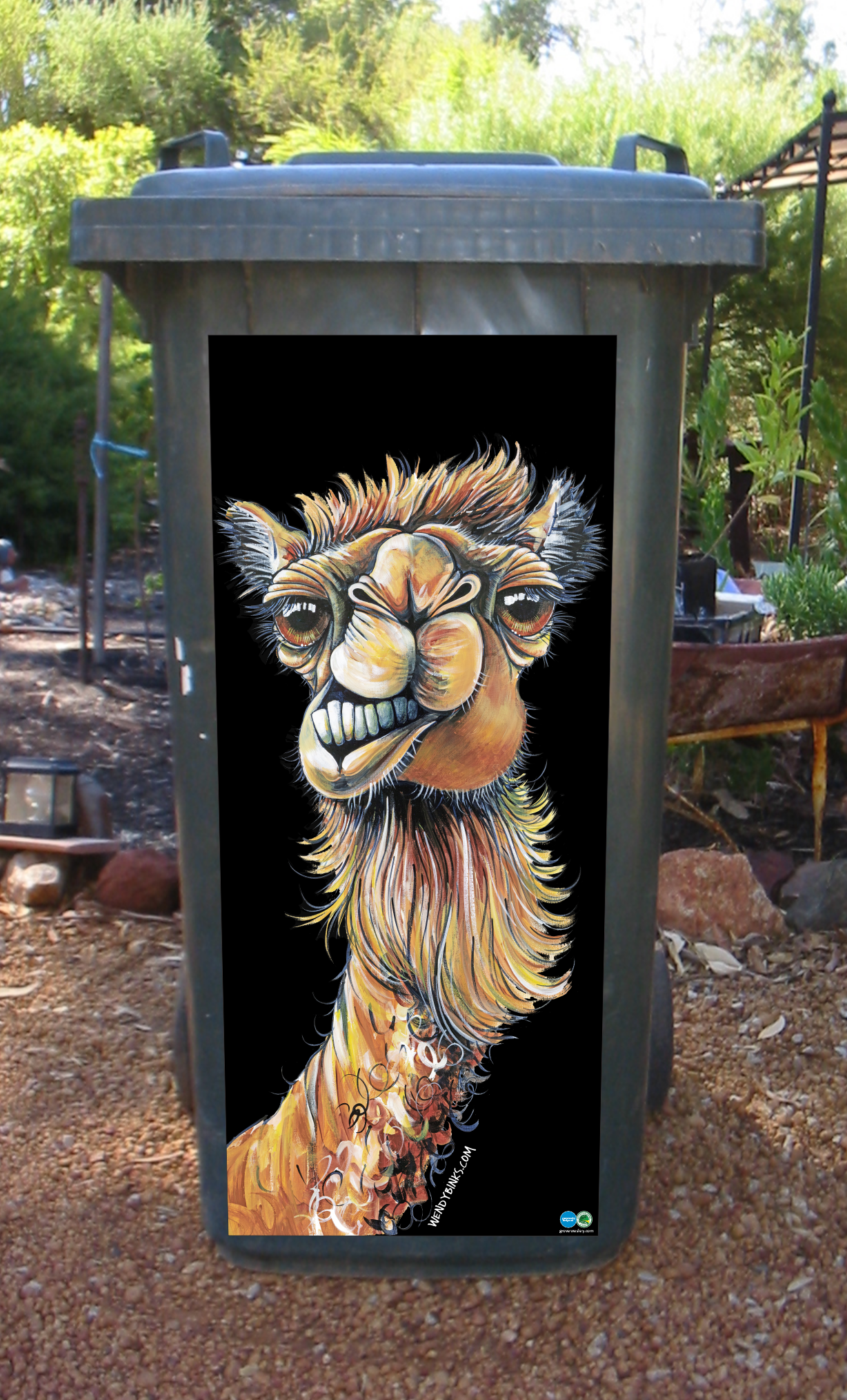 SPECIAL Camel wheelie bin sticker 240 litre