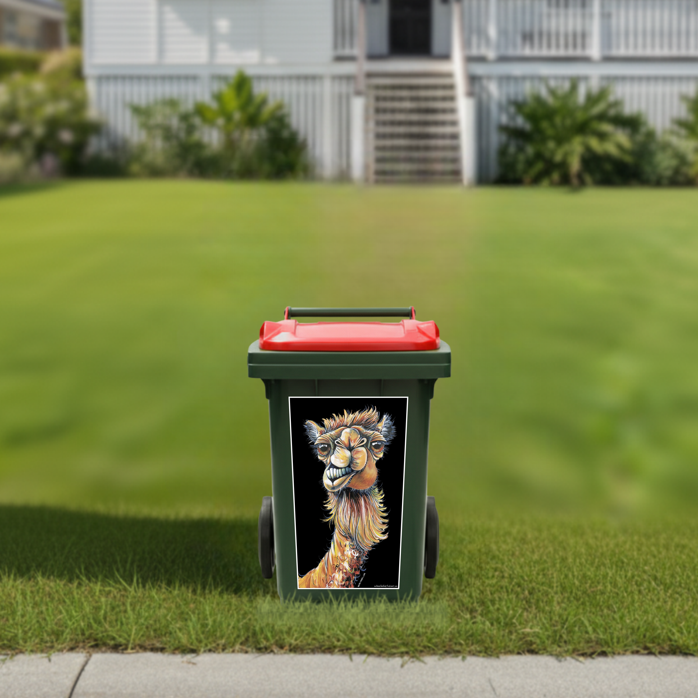 Camel wheelie bin sticker