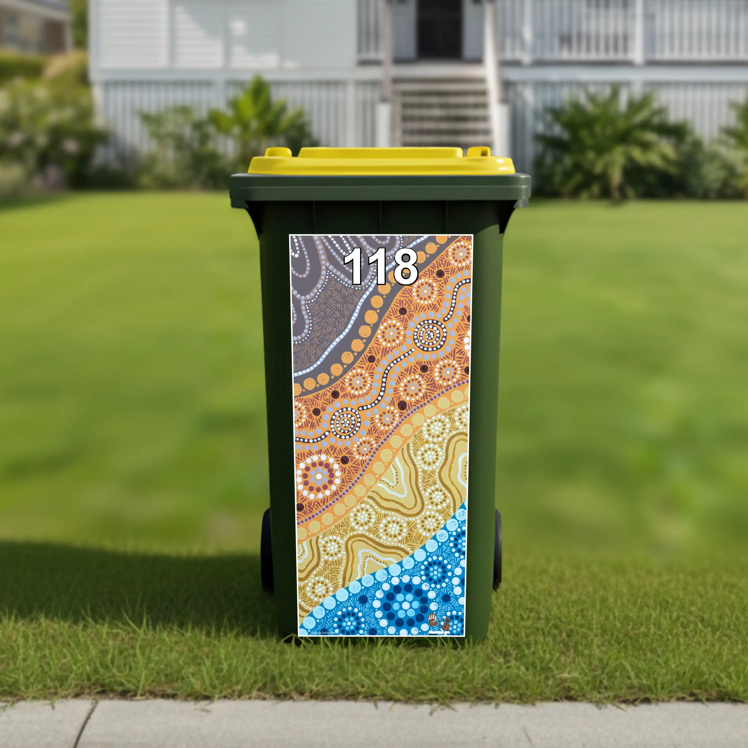 Camping by the water wheelie bin sticker