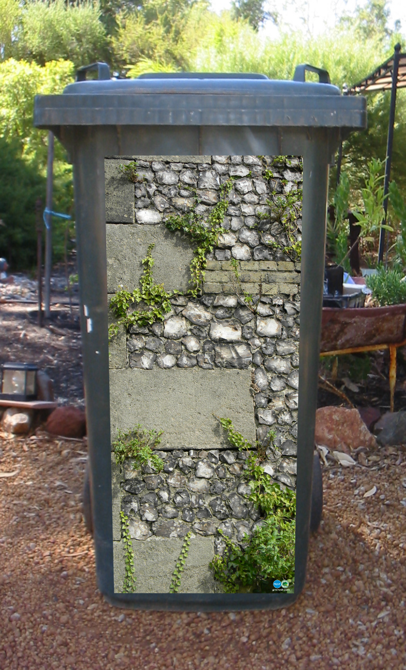 Castle wall wheelie bin sticker