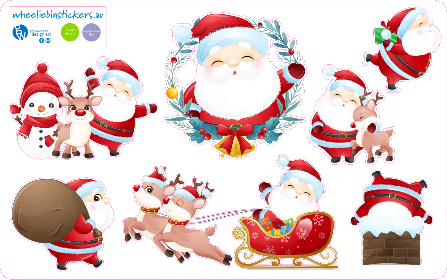 Cute santa pack of stickers