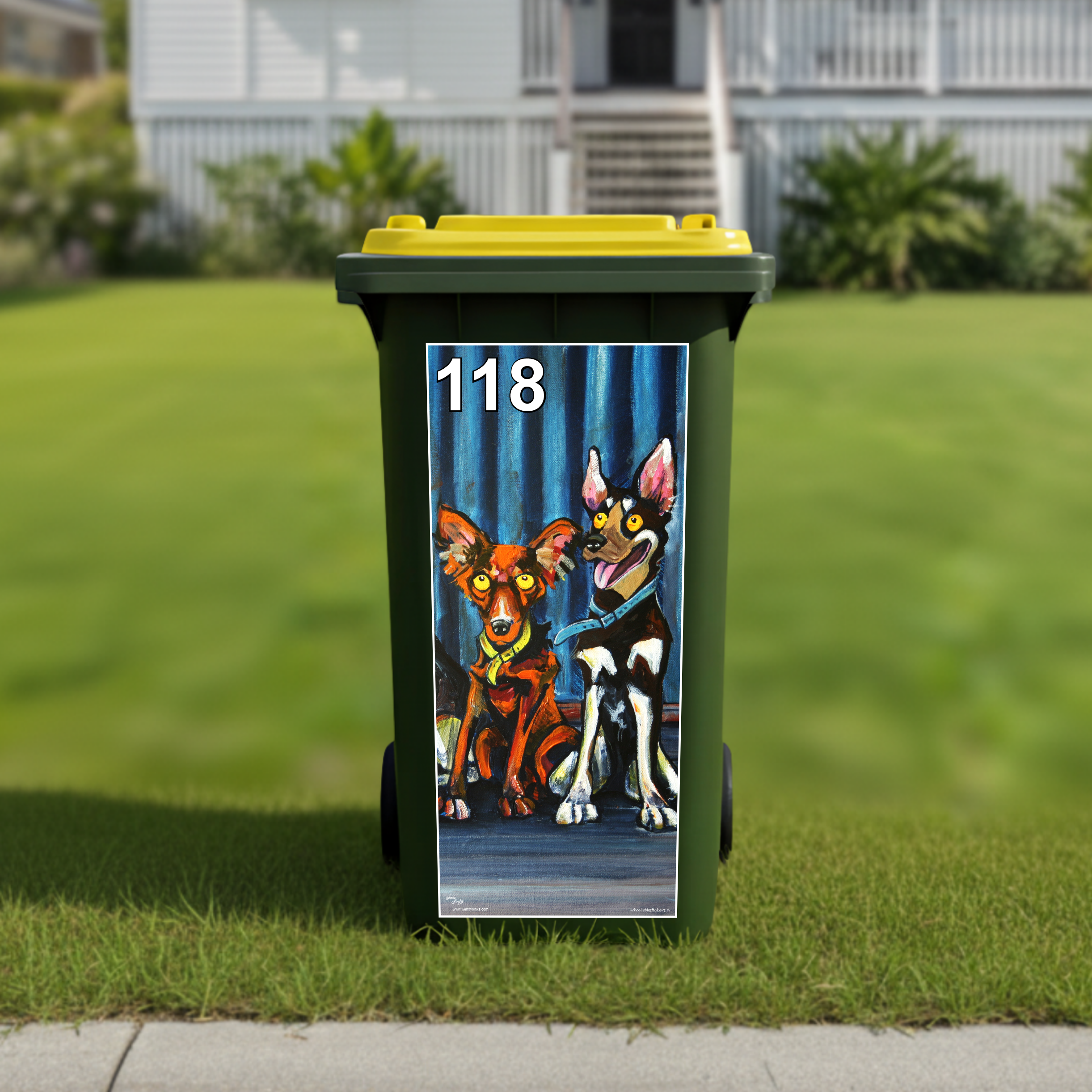 Farm dogs wheelie bin sticker