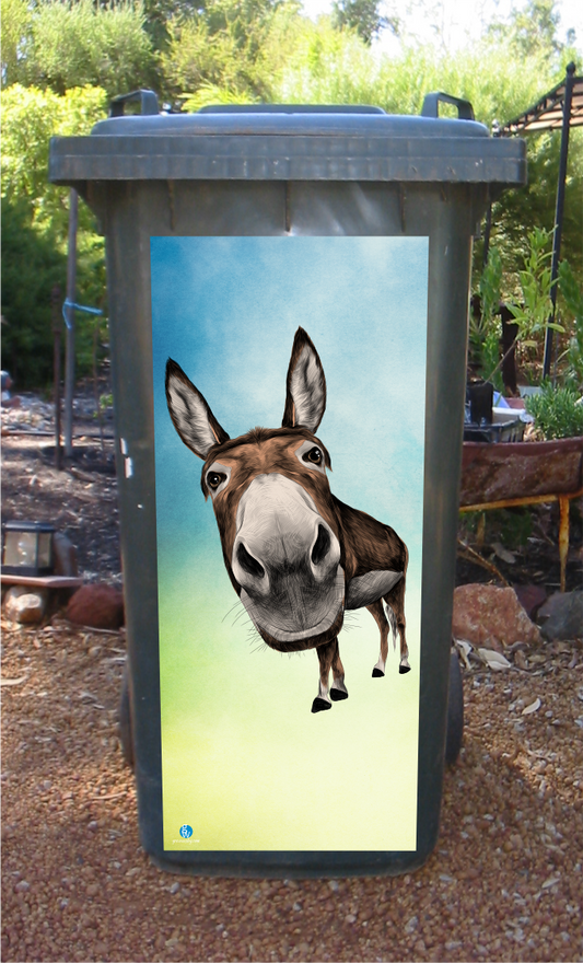Donkey wheelie bin sticker