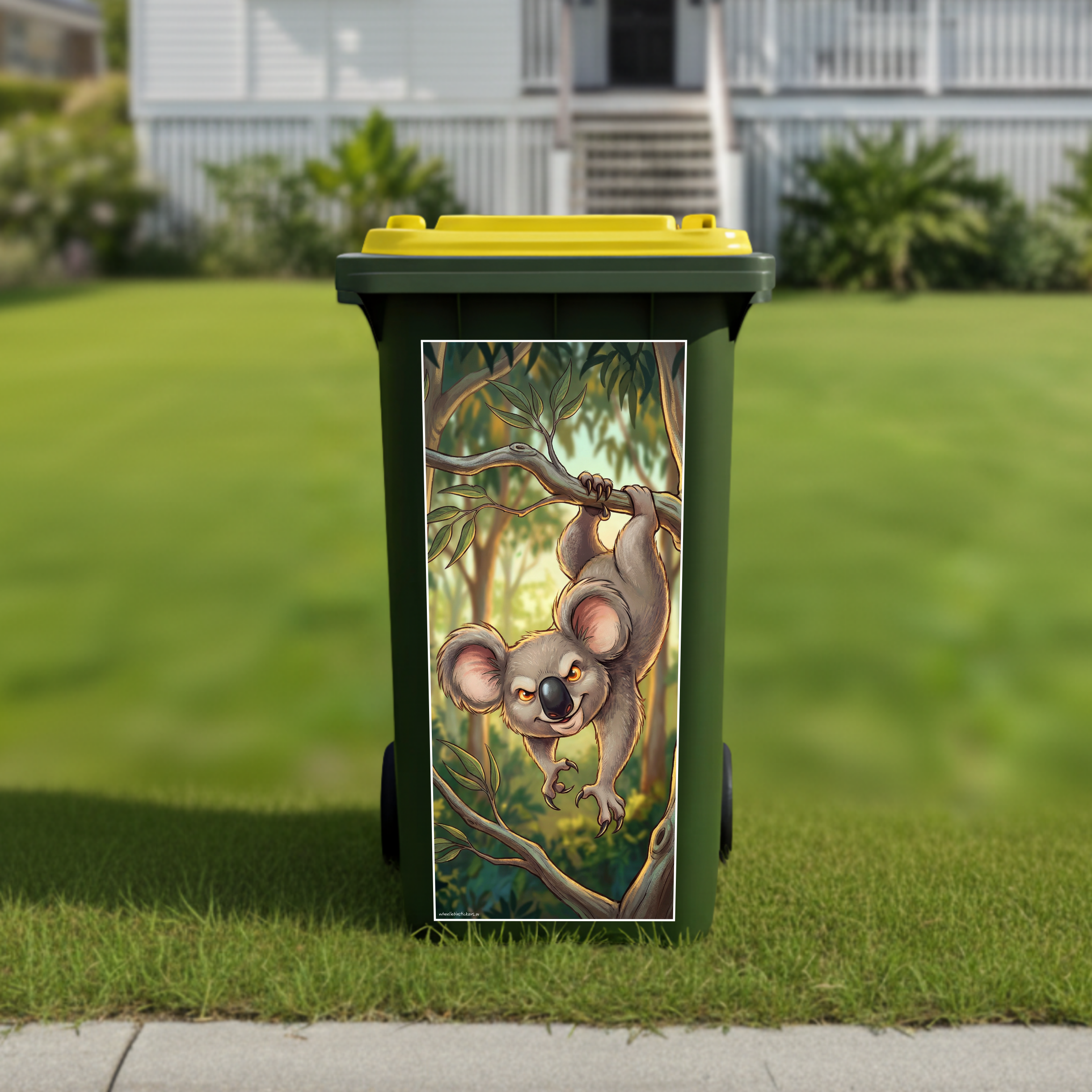 Drop bear wheelie bin sticker