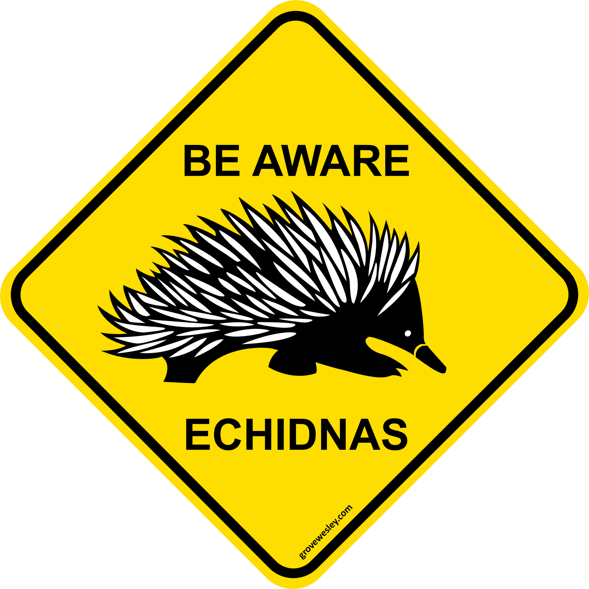 Be aware Echidnas sticker