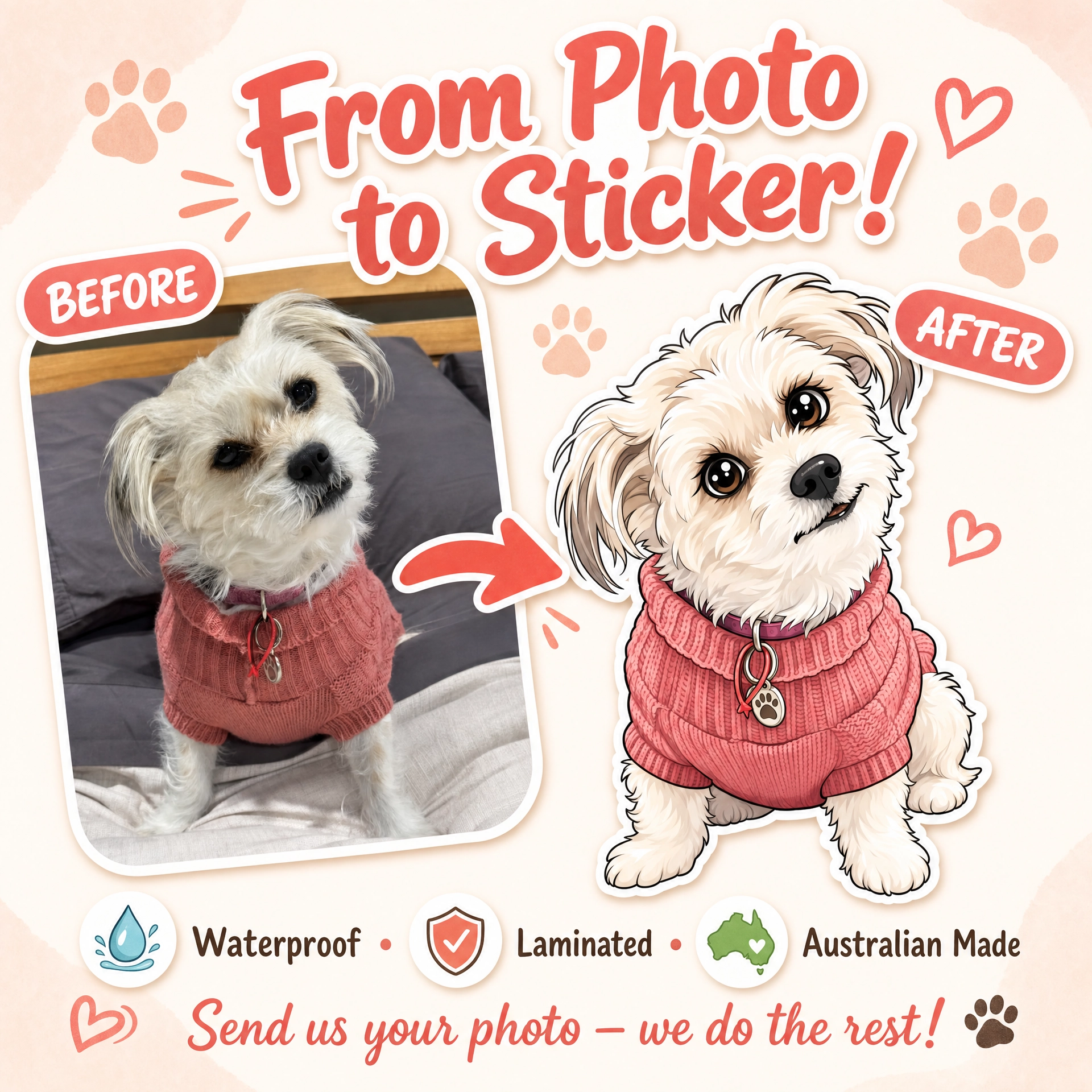 Your custom cartoon pet sticker