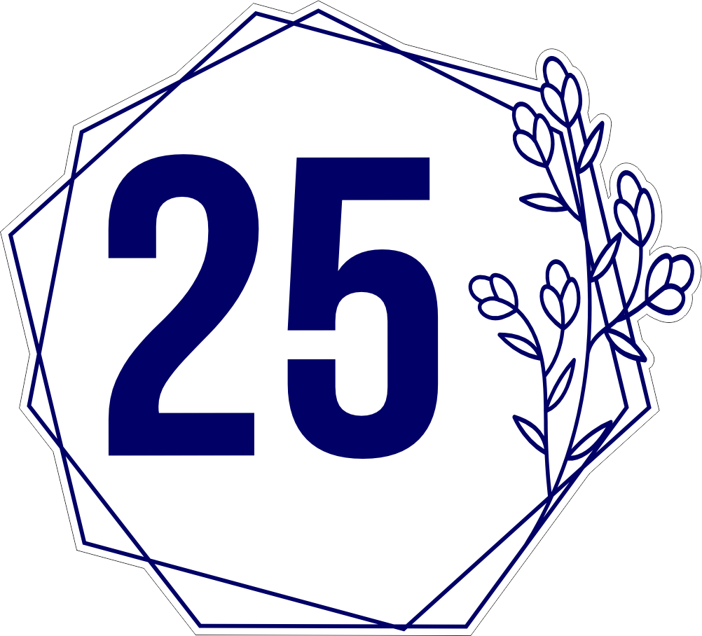 House number with flower border wheelie bin sticker