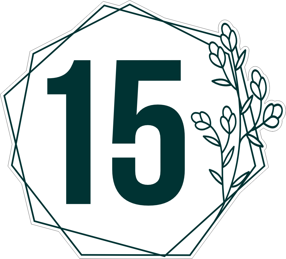House number with flower border wheelie bin sticker