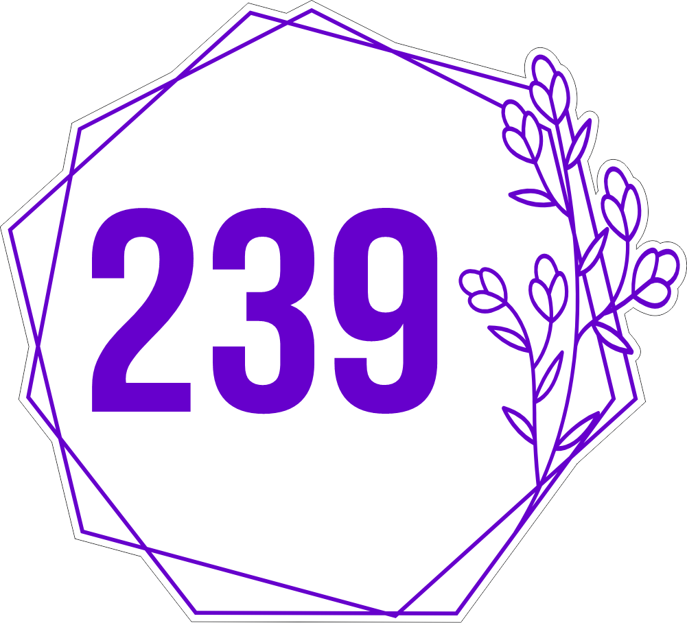 House number with flower border wheelie bin sticker