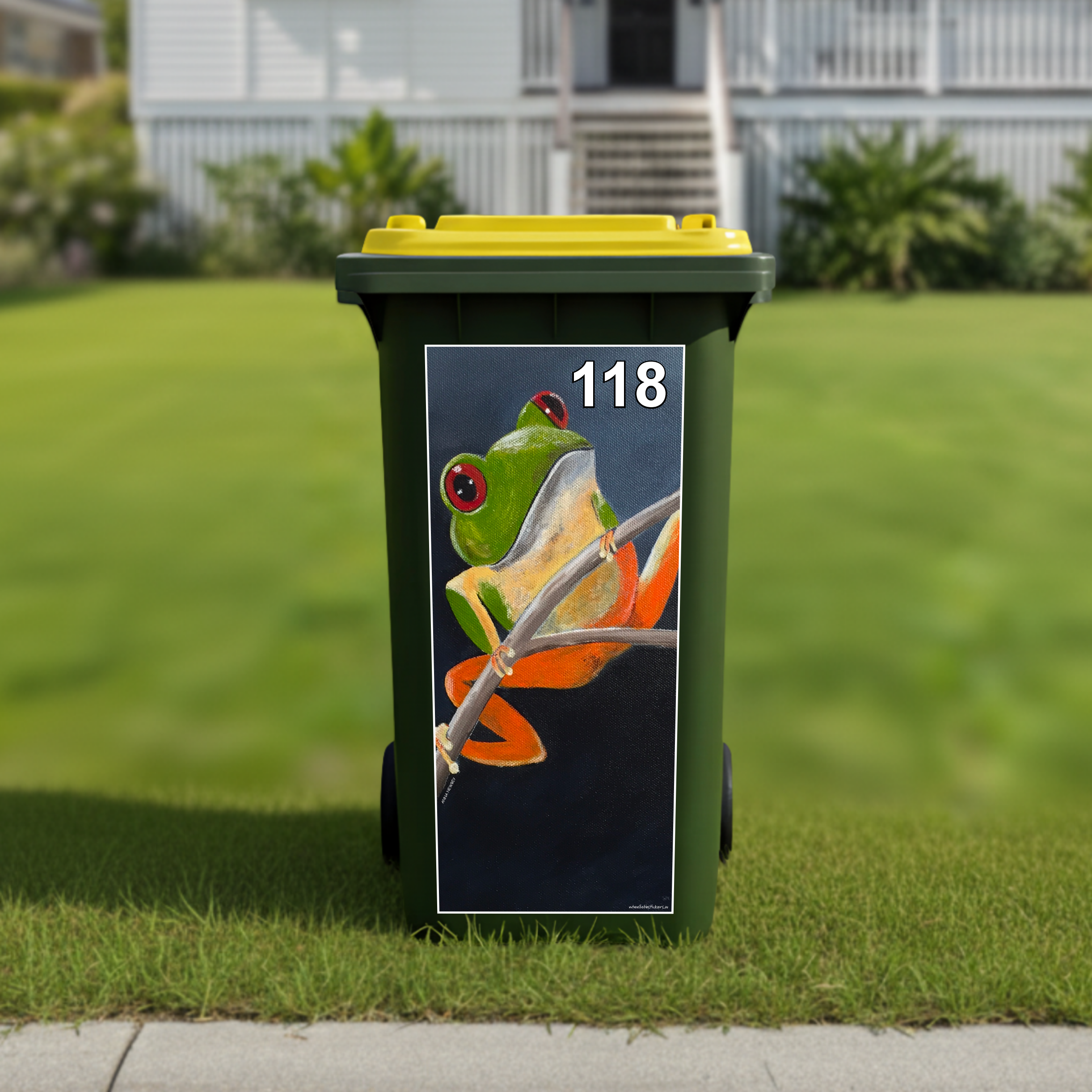 Freddo wheelie bin sticker