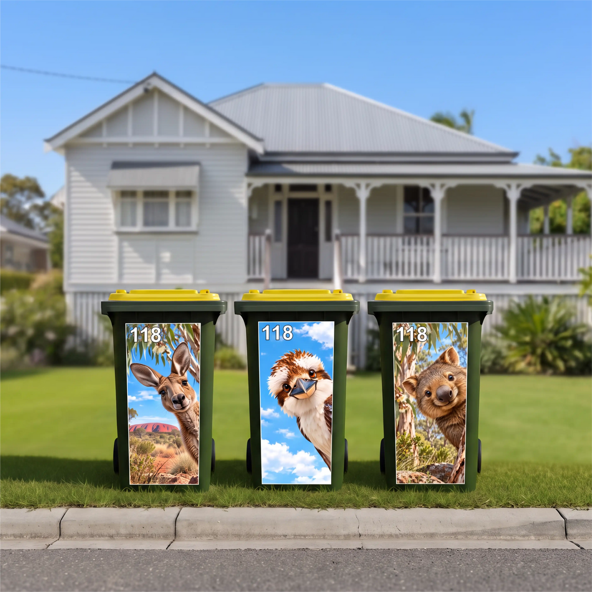 🦘 Gday aussie wheelie bin sticker bundle pack