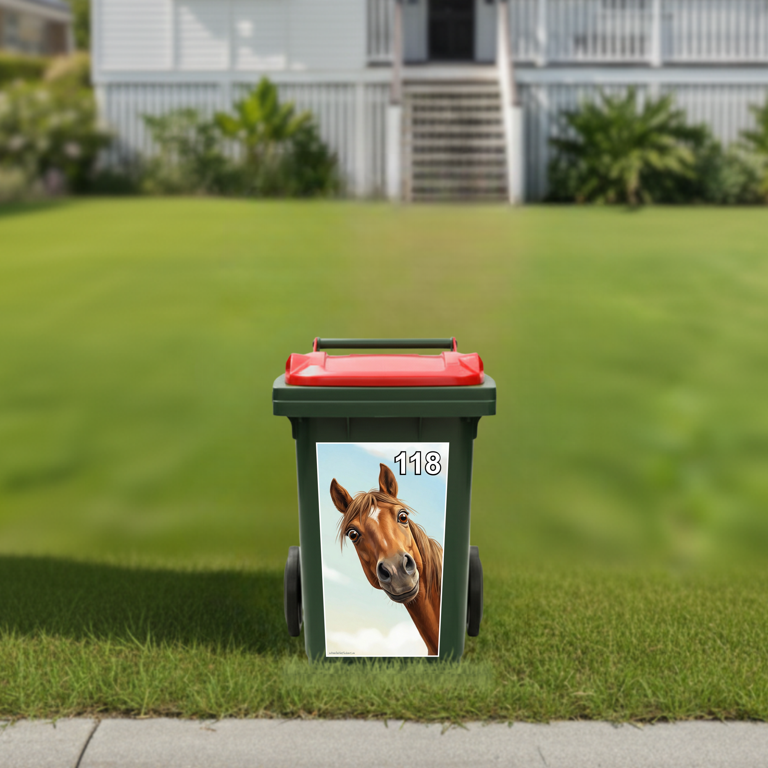 Gday horse wheelie bin sticker