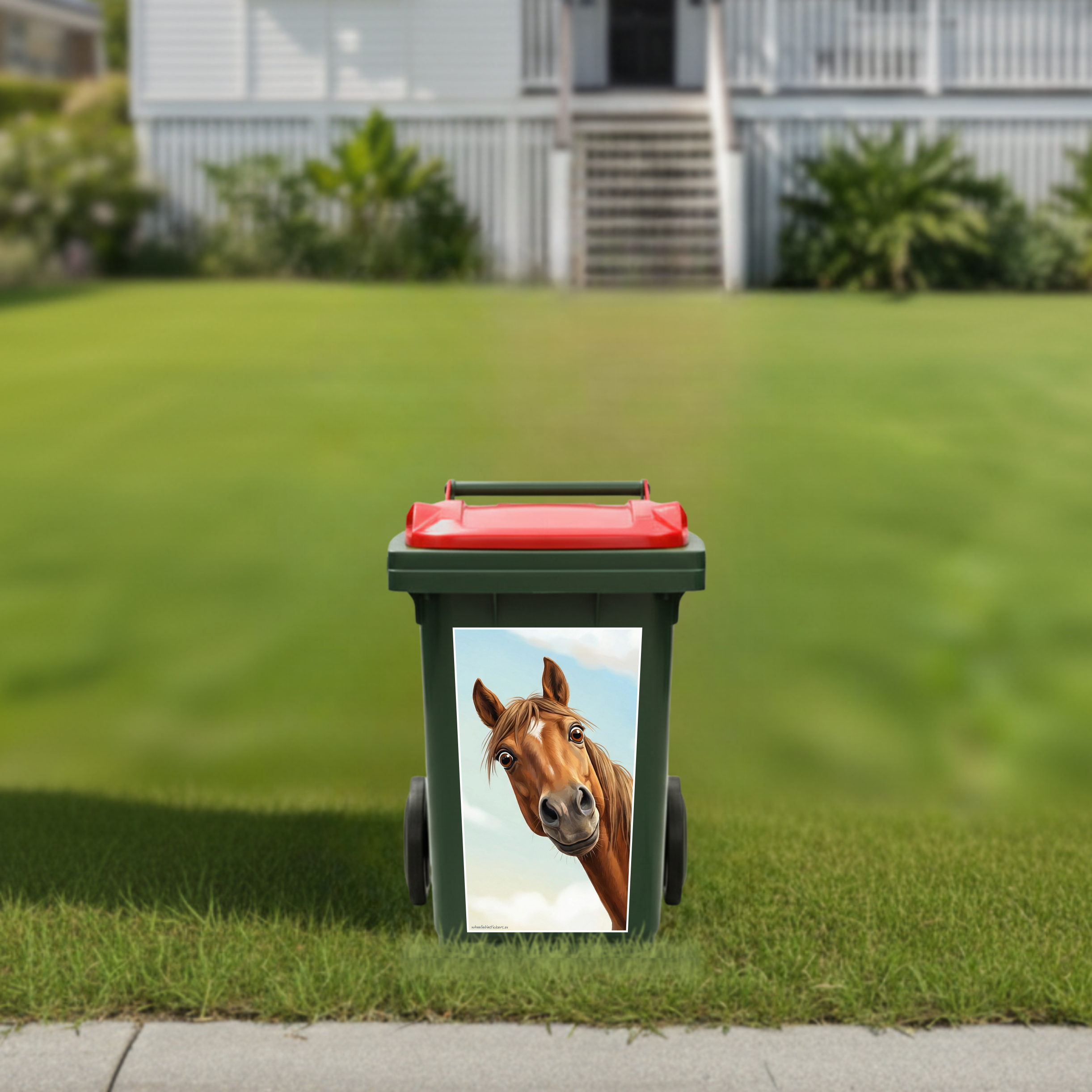 Gday horse wheelie bin sticker