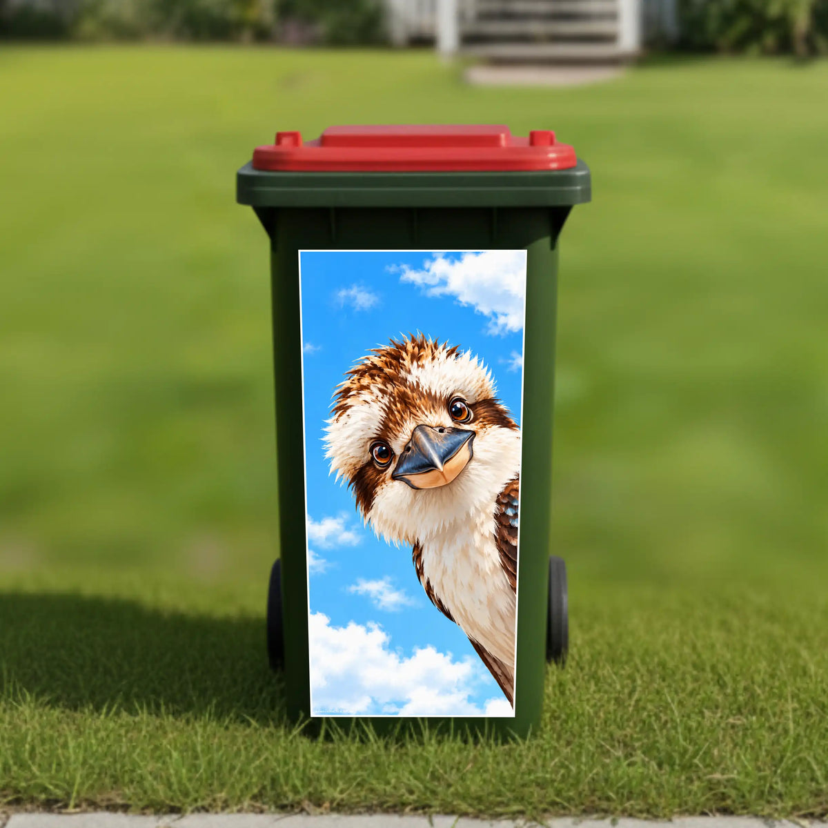 Gday kookaburra wheelie bin sticker