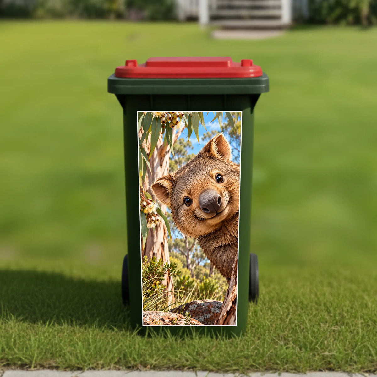 Gday wombat wheelie bin sticker