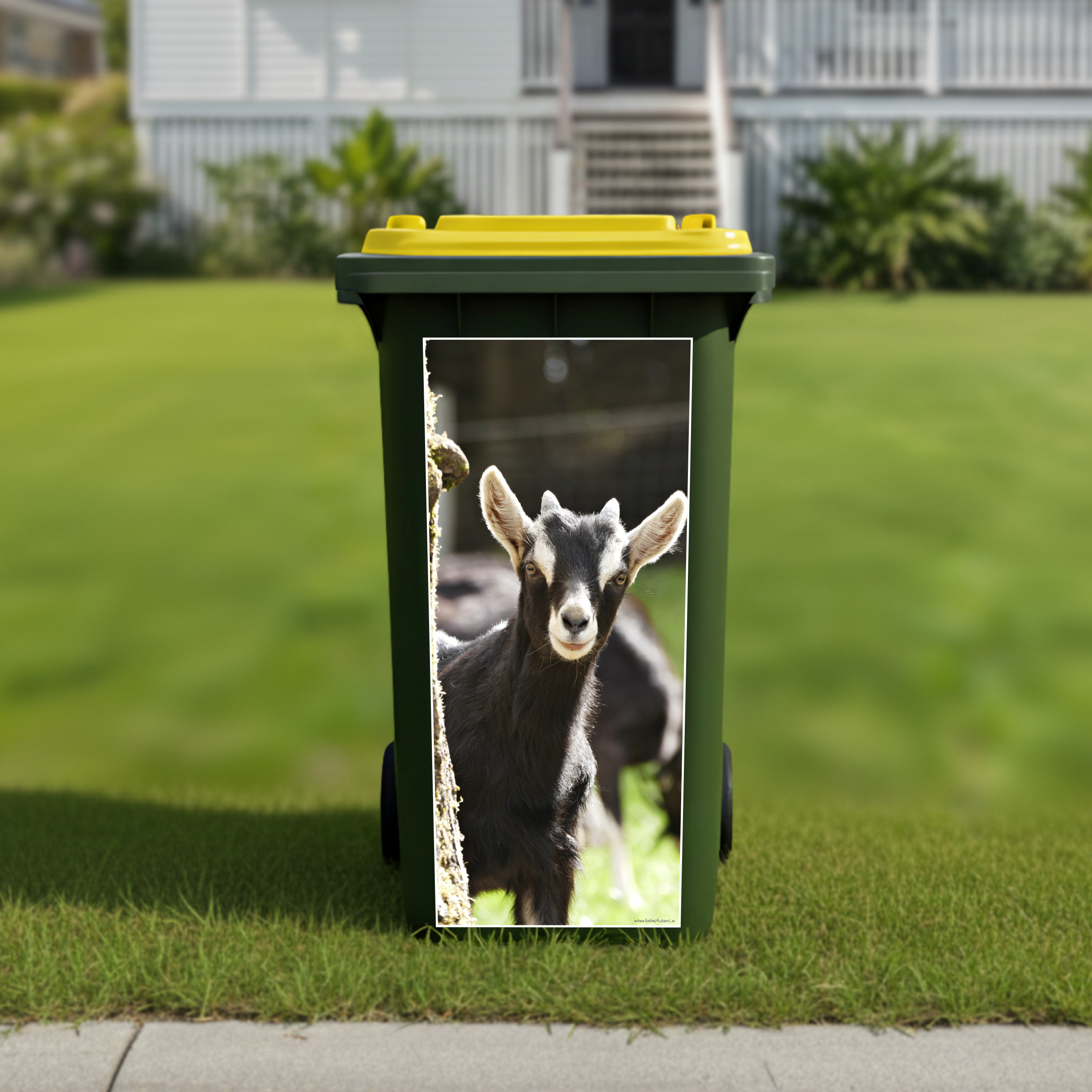 Gday goat wheelie bin sticker