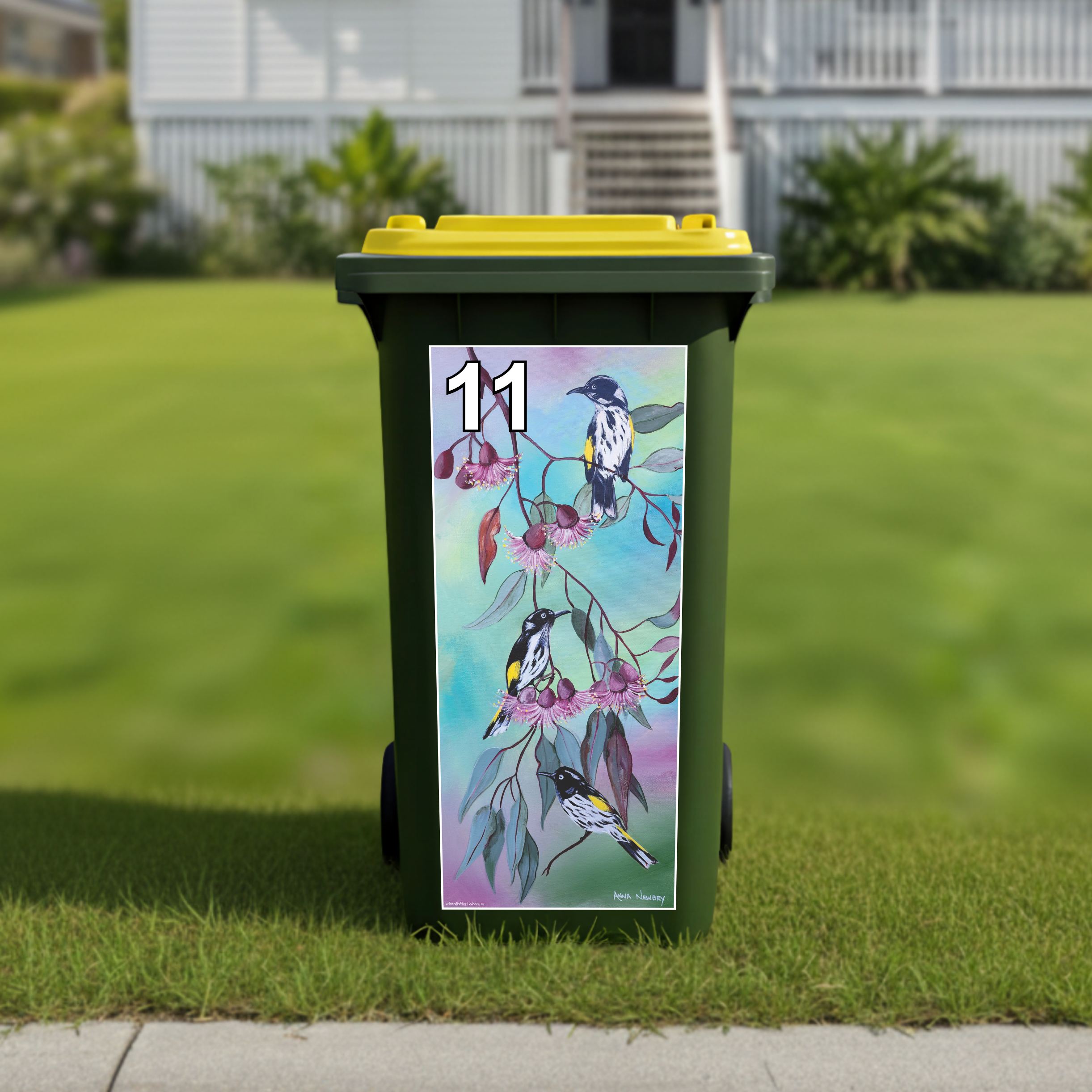 Honey eaters wheelie bin sticker
