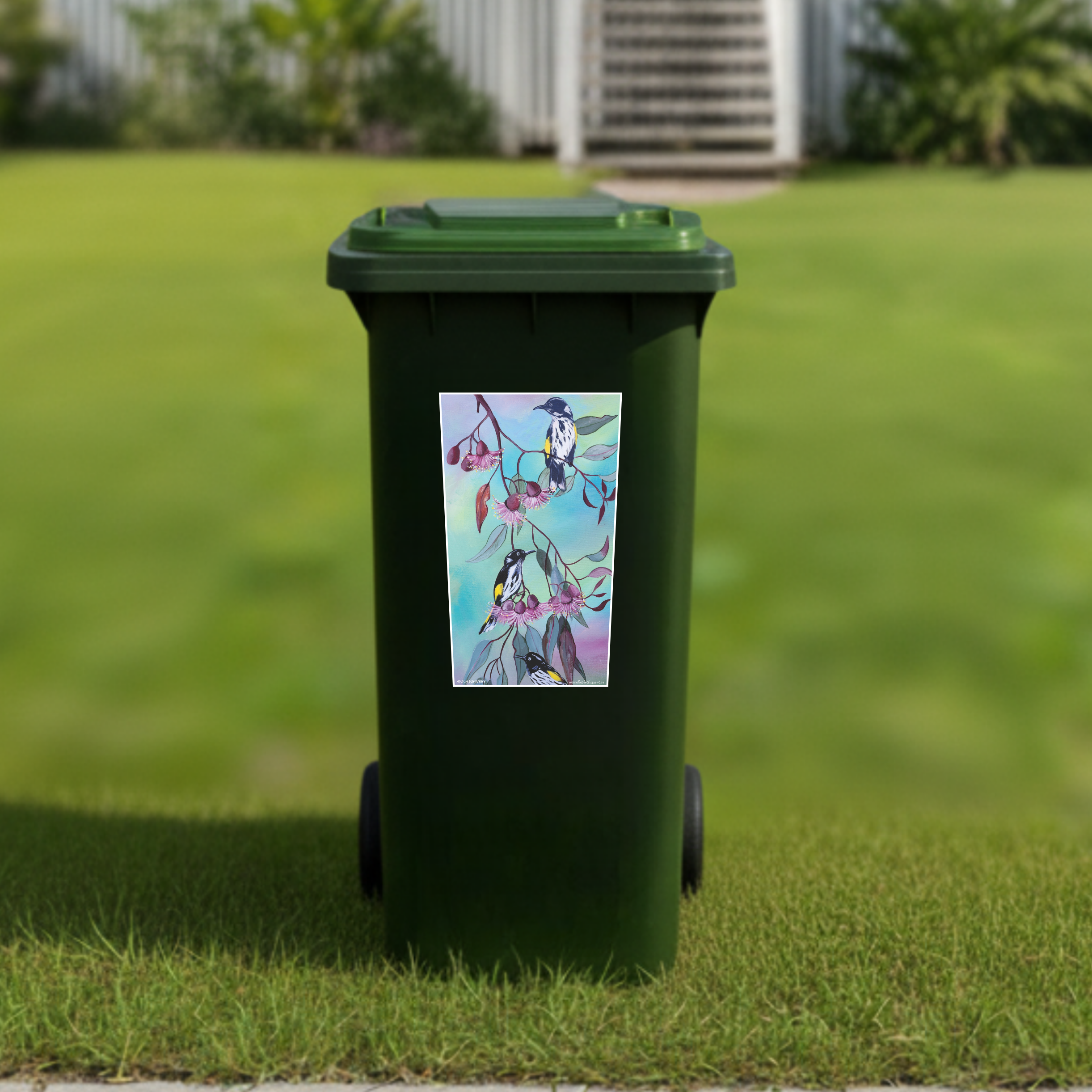 Honey eaters wheelie bin sticker