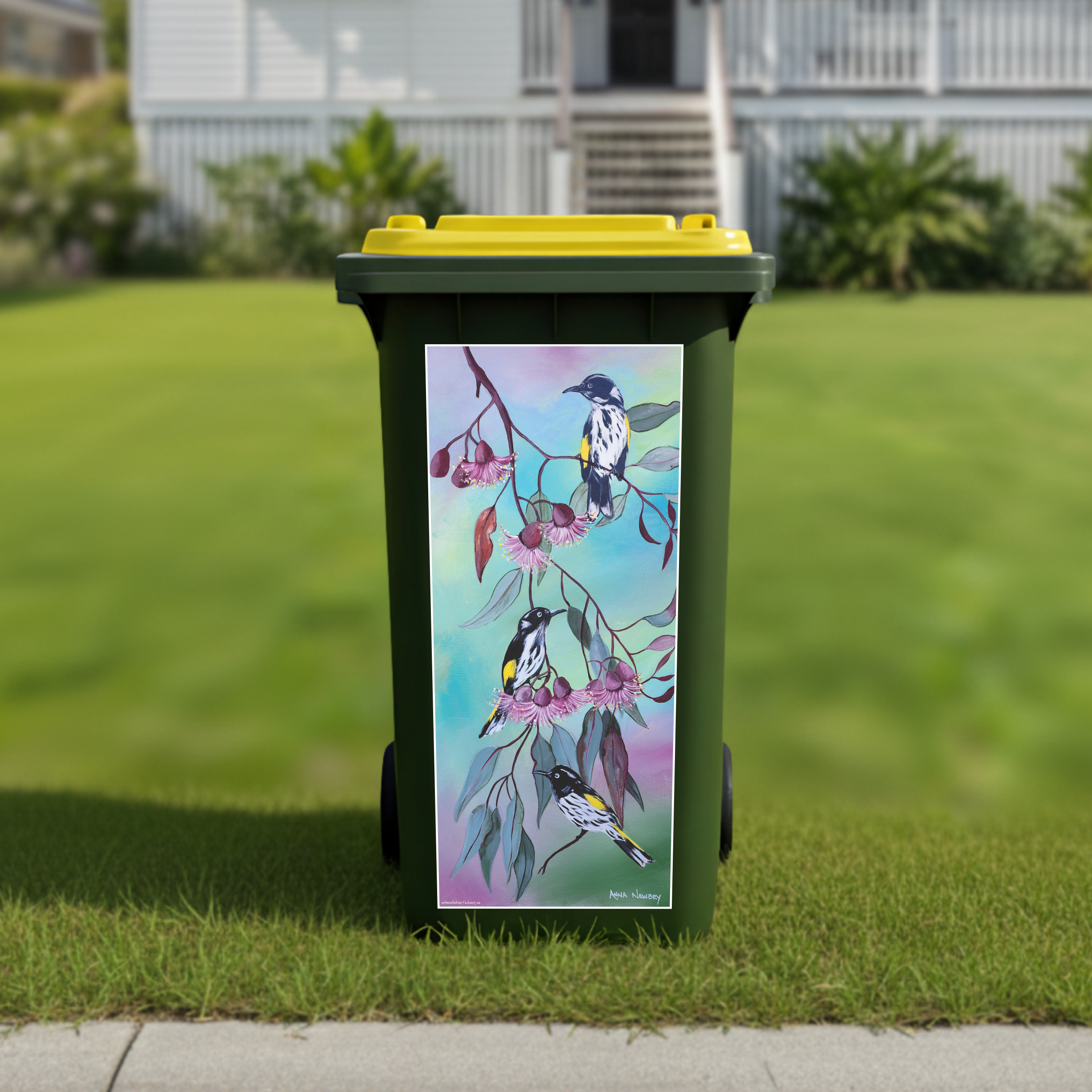 Honey eaters wheelie bin sticker