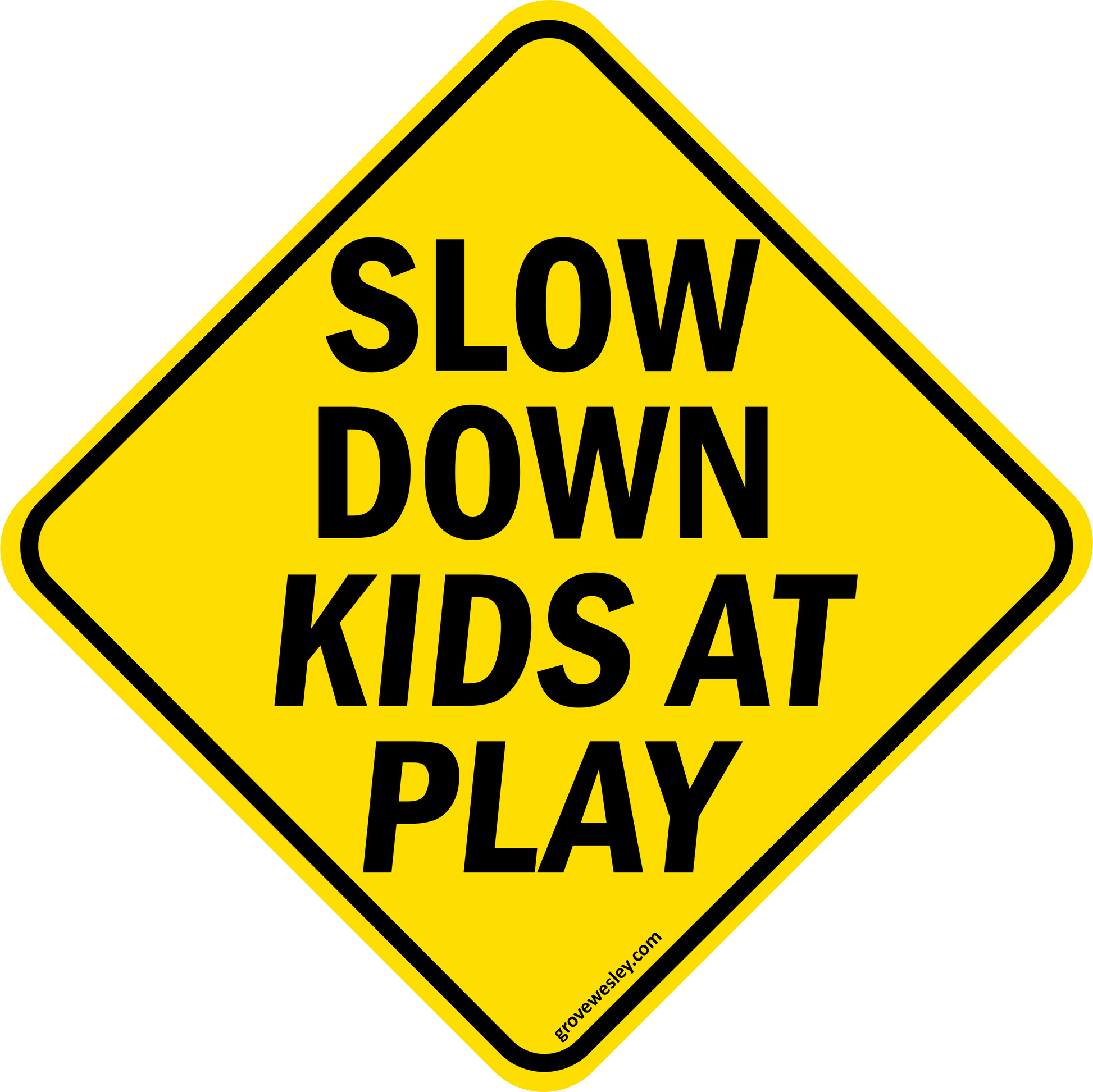 Slow down kids at play stickers