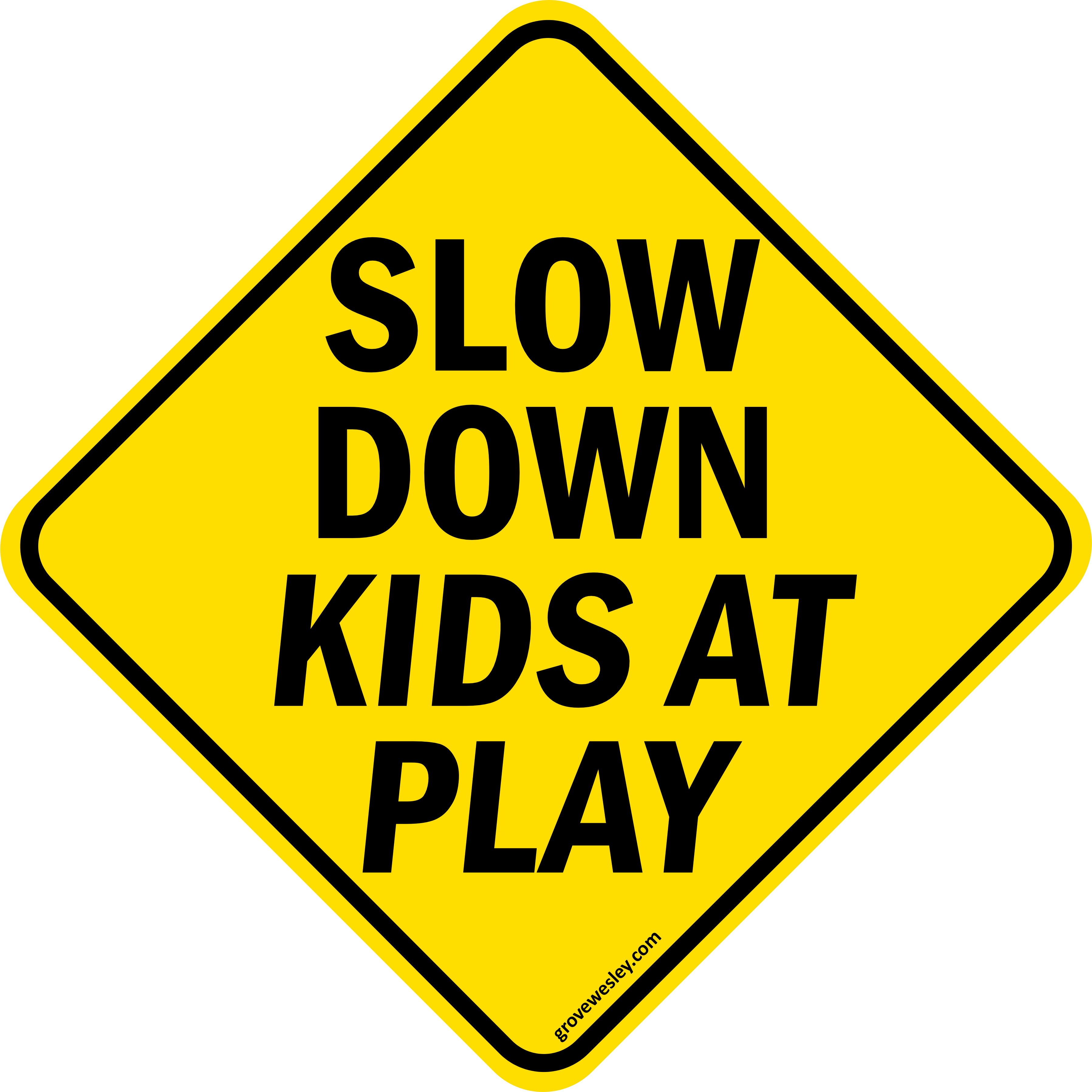 Slow down kids at play stickers