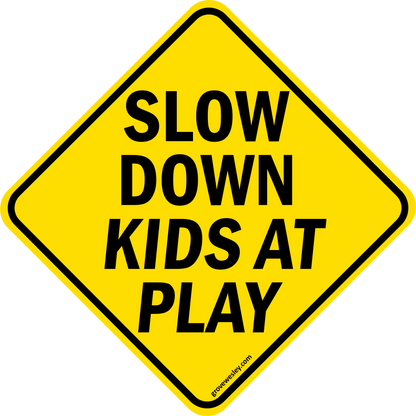 Slow down kids at play stickers