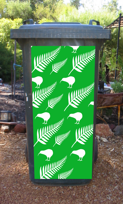 Kiwi fern wheelie bin sticker