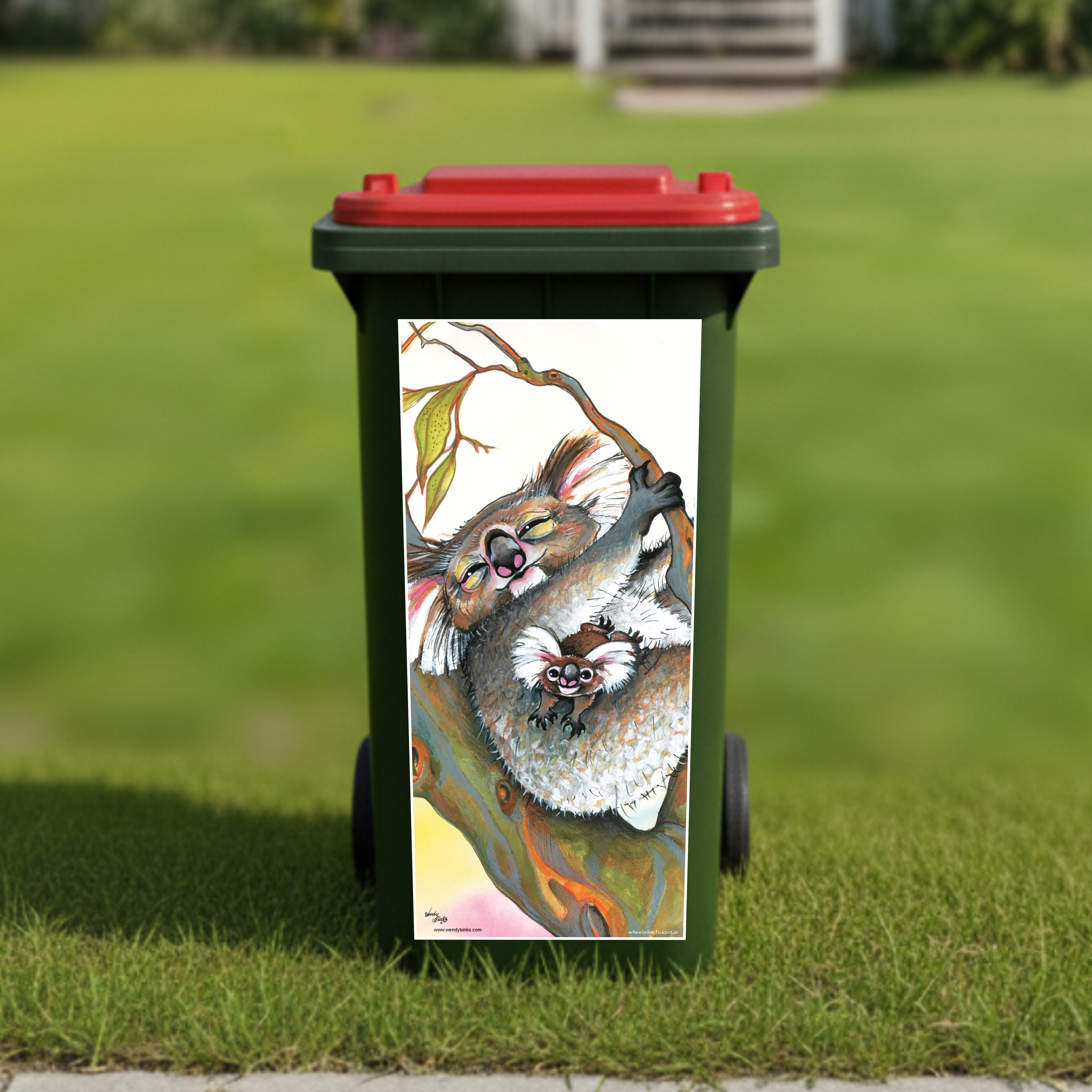 Koala wheelie bin sticker